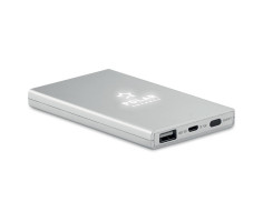Powerbank 4000mAh Light up - srebrny